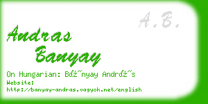 andras banyay business card